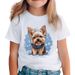 Gyerekruházat Lányok Aranyos Kisállat Aranyos Kölyökkutya Mintás környakú rövid ujjú póló_voghion.com