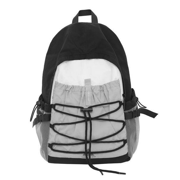 Outdoor Drawstring Hiking New Men's Color-Block Lightweight Travel Thin Small Backpack Women's School Bag_voghion.com