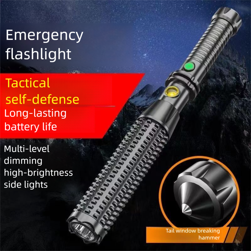 Multifunctional LED High-Brightness Long-Range Outdoor Rechargeable Emergency Light Patrol Baton Flashlight_voghion.com