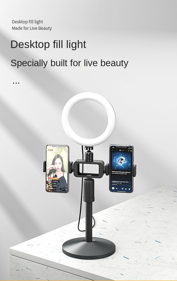 Mobile Desktop Live Streaming Light - 360° Rotatable, 3-Color Soft Light, USB Powered, Perfect for Beauty Broadcasting & Video Shooting_voghion.com