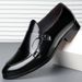 Suitable For All Seasons Men's Business Casual Leather Double-Breasted Pointed Toe Formal Shiny Monk Shoes British Style_voghion.com