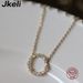 Collana con diamanti rotondi in stile giapponese e coreano placcato oro in argento puro al 100%, collana in oro K, moda donna 2025 Jkeli_voghion.com