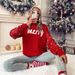 Festive Glitter High Neck Knit Sweater For Women - Cozy Loose Fit Christmas Party Top, Long Sleeve Casual Pullover_voghion.com