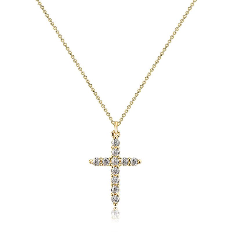 Heißer Verkauf Krone Kreuz Anhänger für Frauen, drehbar und vielseitig, leichte Luxus Kreuz Halskette, Schlüsselbein Kette_voghion.com