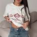 Damenbekleidung T-Shirt Tops Für Frauen Im Sommer Freizeit Lazy Letters Stickerei Drop Shoulder Rundhalsausschnitt Kurze Ärmel Für Frauen_voghion.com