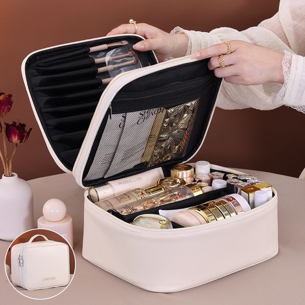 Nuovo beauty case portatile multifunzionale da viaggio con doppio strato e quattro sezioni_voghion.com
