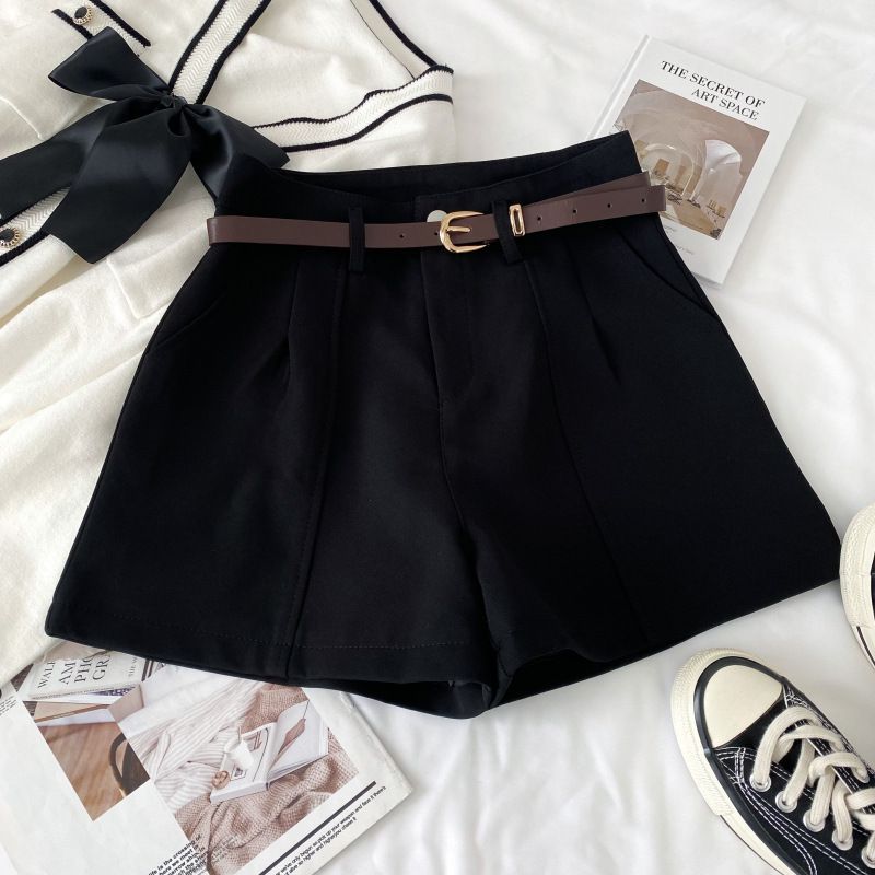 Women's Clothing Fashionable All Match High Waist Slim Suit Shorts Casual Pants Wide Leg Pants Shorts_voghion.com