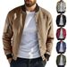 Retro-Baseballjacke für Herren – Schwerer Wildleder-Cardigan mit Knopfleiste vorne, Vintage-Fliegerbomber-Stil_voghion.com