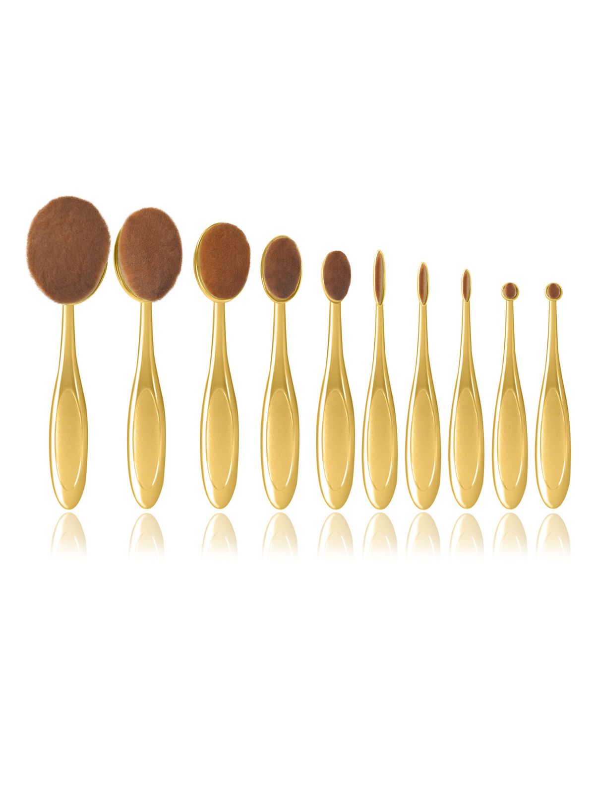 Set di 10 pennelli per trucco nuovi classici dorati più venduti_voghion.com