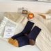 Gestreifte Socken aus Wollmischung für Damen und Herren – Mid-Crew-Thermosocken aus dickem Strick mit Farbblockierung, bequem und atmungsaktiv für alle Jahreszeiten_voghion.com