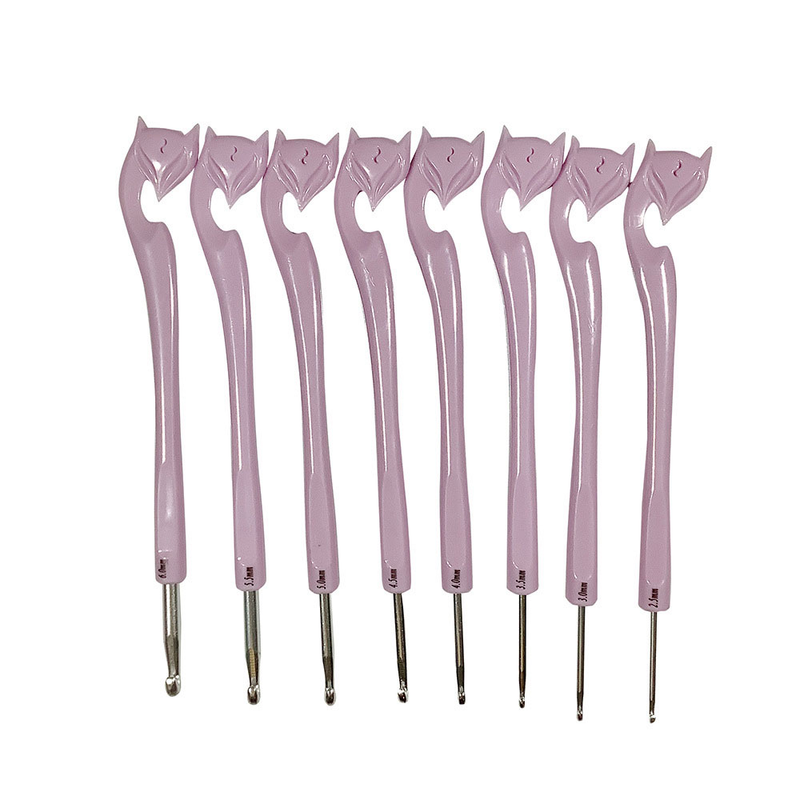 Utensili per maglieria aghi per maglione volpe affascinante testa manico in plastica confezione con inserto in carta_voghion.com