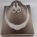 Explosive Diamant Welle Stil Halskette Ohrringe Braut Hochzeit Zubehör Schmuck Set_voghion.com