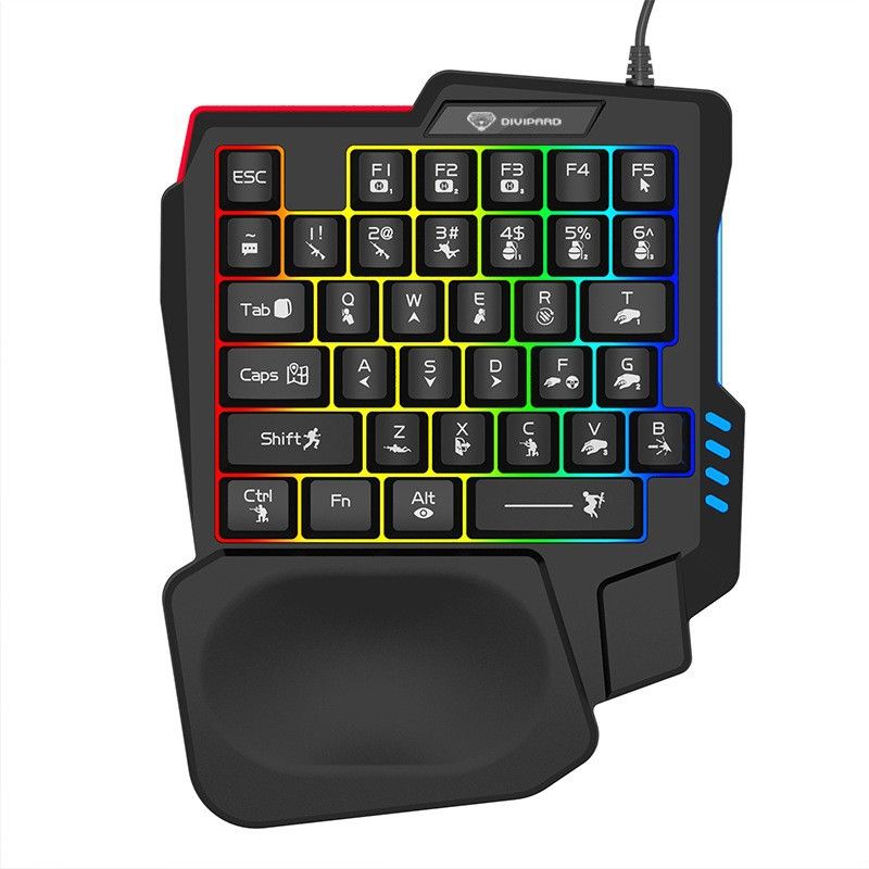 Emperor Leopard K5 One handed Keyboard Gun God Throne Left hand Mechanical Touch Game Keypad_voghion.com