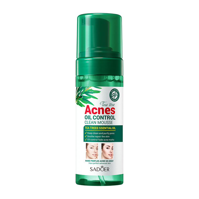 SADOER Tea Tree Acne Removing Oil Control Bubble In Full English, Gentle And Cleansing Student Facial Cleanser_voghion.com