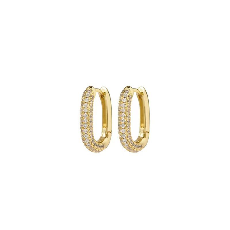 Women's Jewelry Sparkling Zircon U Shaped Earrings Light Luxury High End Design Fashionable Temperament Earrings_voghion.com