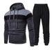 Spring And Autumn Fashion Color Block Patchwork Hooded Running Outdoor Sports Set Men's Sweatshirt_voghion.com
