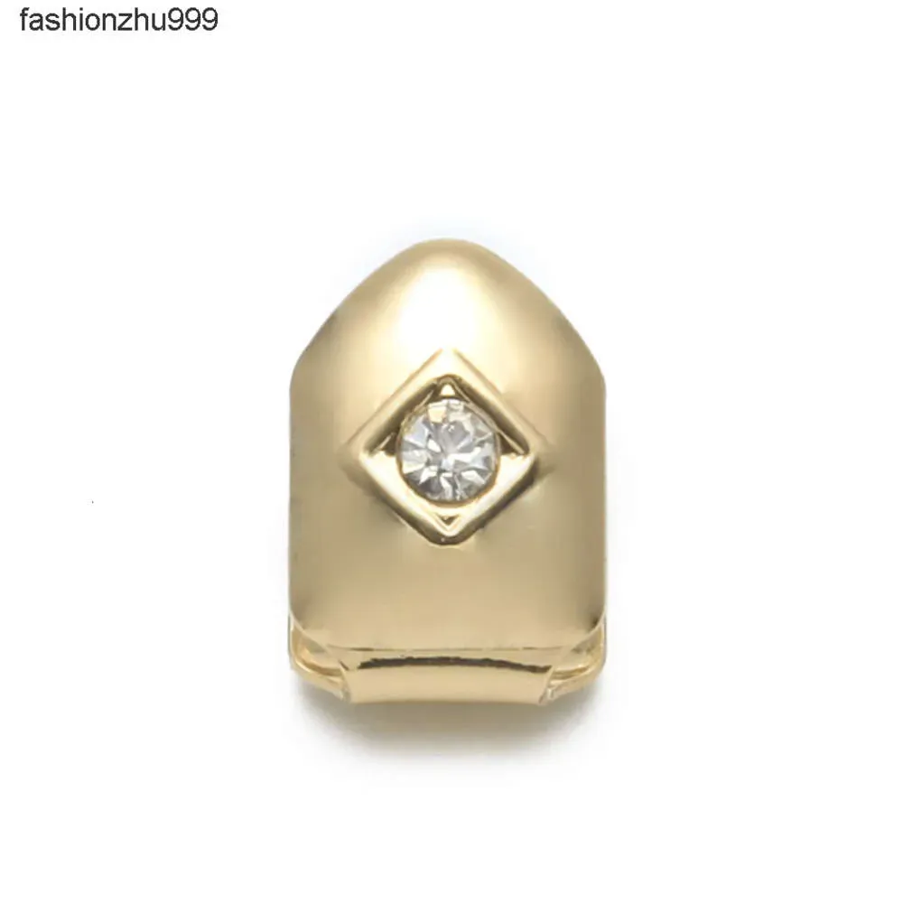 Grillz a dente singolo placcato in argento placcato in oro con griglia superiore e inferiore per gioielli per feste di Natale di Halloween_voghion.com