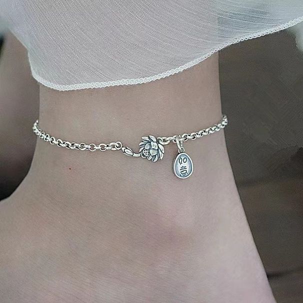 Cavigliera da donna 2024, nuova Lotus Ruyi, placcata fortuna, regalo personalizzato per amici, gioielli in argento per il compleanno_voghion.com