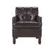Leather Armchair With Rivet Decoration Single Sofa Accent Chair For Living Room-Brown_voghion.com