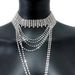 Luxury women's shiny crystal exaggerated personality irregular necklace full of diamonds multi layer tassel clavicle chain rhinestone necklace_voghion.com