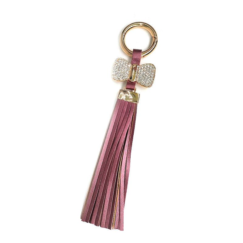 Ciondolo con nappa, anello, fibbia, portachiavi, ciondolo con diamante, accessori per borse, regalo, fiocco in pelle, decorazione, accessori_voghion.com