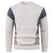 Pull minimaliste à blocs de couleurs – Pull en tricot coupe décontractée pour homme (beige/noir/kaki, M-4XL)_voghion.com