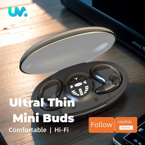 Bluetooth-Kopfhörer, kabellose In-Ear-Kopfhörer, ultradünne Mini-Ohrhörer zum Schlafen, HiFi-Klang, Geräuschunterdrückung_voghion.com