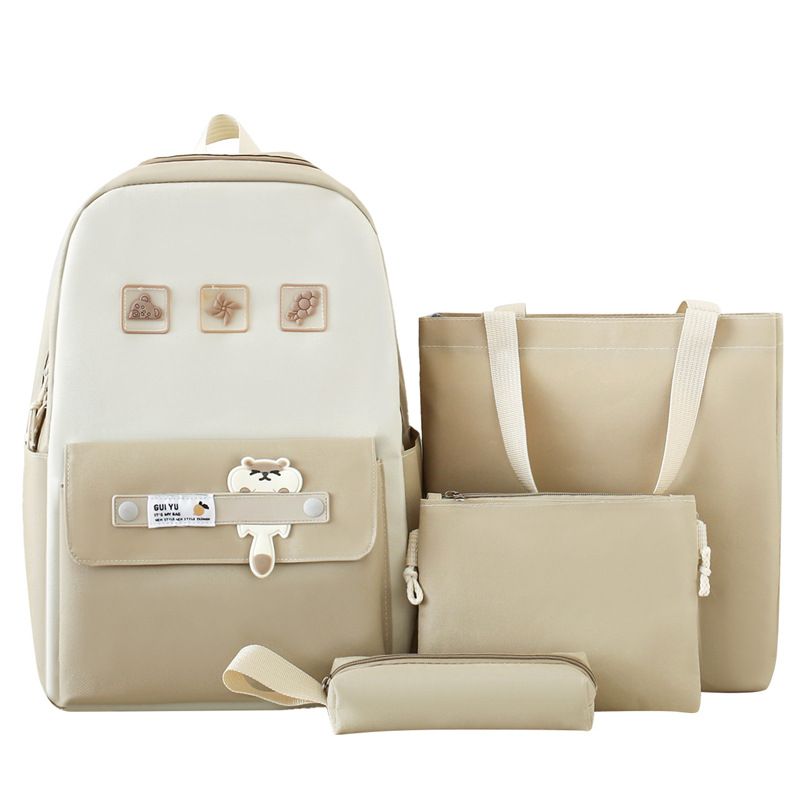 Damentaschen Neue Version süßer Bären-Schulranzen für Grundschüler von der dritten bis zur sechsten Klasse, lässiger Rucksack mit großem Fassungsvermögen_voghion.com