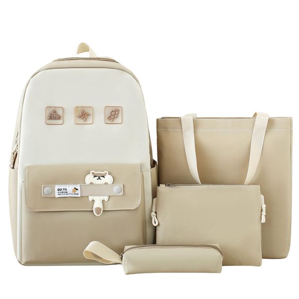 Damentaschen Neue Version süßer Bären-Schulranzen für Grundschüler von der dritten bis zur sechsten Klasse, lässiger Rucksack mit großem Fassungsvermögen_voghion.com