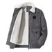 Wattierter Herren-Herbstmantel mit Cordrevers, Lammwollfleecejacke_voghion.com