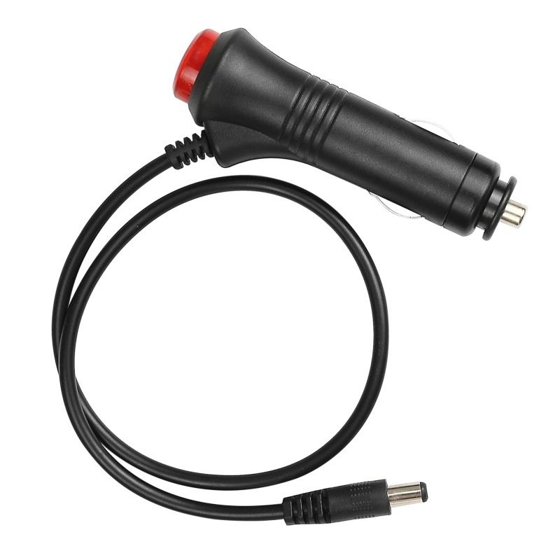 Car cigarette lighter with switch and LED indicator light, reverse image, DC plug power_voghion.com