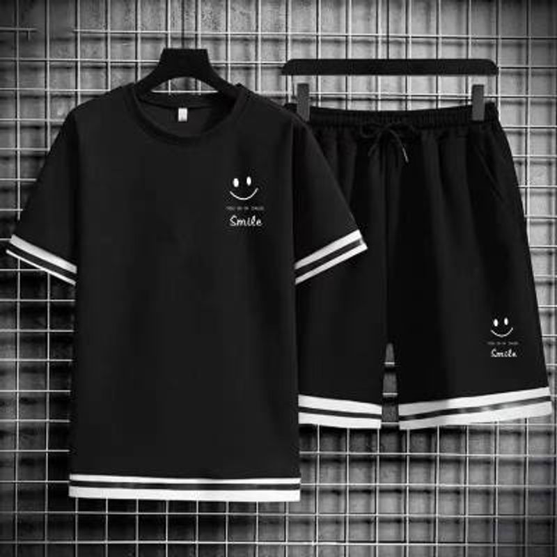 Men's Clothing Sports Suit For Boys Short-sleeved Shorts New Summer Style For Teenagers High-end Wear Handsome Casual Complete Suit_voghion.com