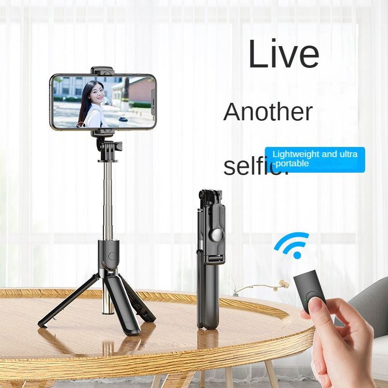 360 Degrees Rotatable Handheld Anti-Shake with Bluetooth Selfie Stick and Tripod for Live Broadcast_voghion.com