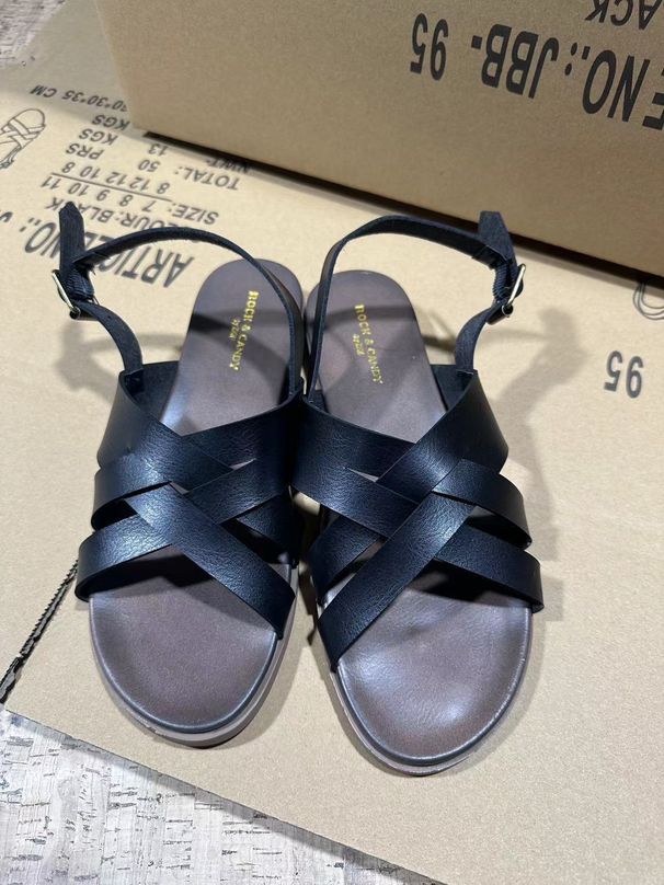 Scarpe da donna trade sandali da donna originali in vera pelle a croce singola, comode scarpe da donna alla moda con fondo piatto e punta aperta_voghion.com