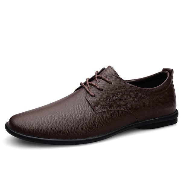 Rakipsiz Kaliteli İş Günlük Dört Mevsim Tek Yumuşak Tabanlı Profesyonel İş Düğün Basit Küçük Deri İnek Derisi Erkek Ayakkabıları_voghion.com