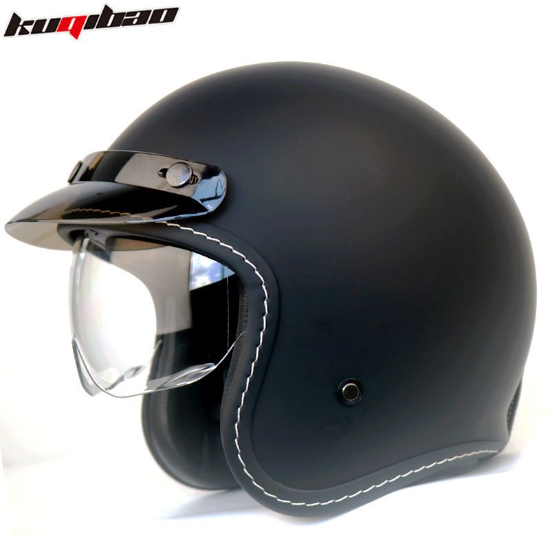 Vintage Style Motorcycle Half Helmet With Bluetooth Intercom & 3C Certification - Lightweight ABS Shell, Adjustable Fit For Men & Women_voghion.com
