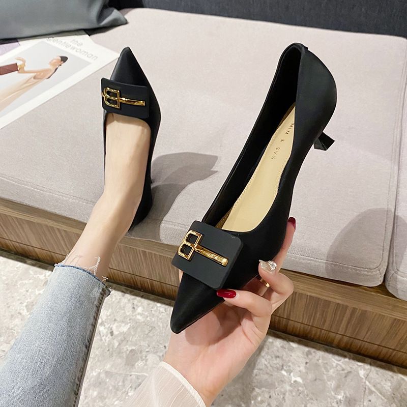 Women's Pumps shoes spring style shallow mouth pointed toe stiletto high heels temperament versatile work shoes women's shoes G312-17_voghion.com