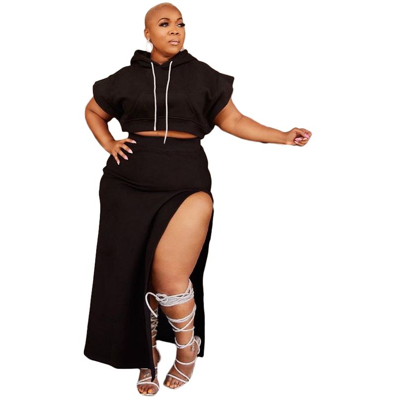 Vêtements pour femmes, Station internationale, ensemble jupe grande taille, ensemble deux pièces décontracté pour femmes_voghion.com