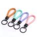 Braided Leather Cord Key Chain Zinc Alloy Button-end Key Ring Ring Car Key Hanging Accessory_voghion.com