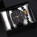 New watch men's square quartz watch business men's watch set _voghion.com