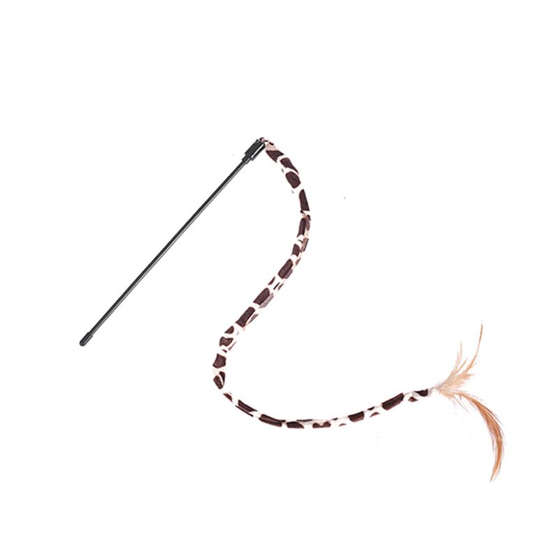 Zabawka Yiwu Haqi z nadrukiem w panterkę, krótka wędka, pojedynczy, indywidualny pakiet dla kota_voghion.com