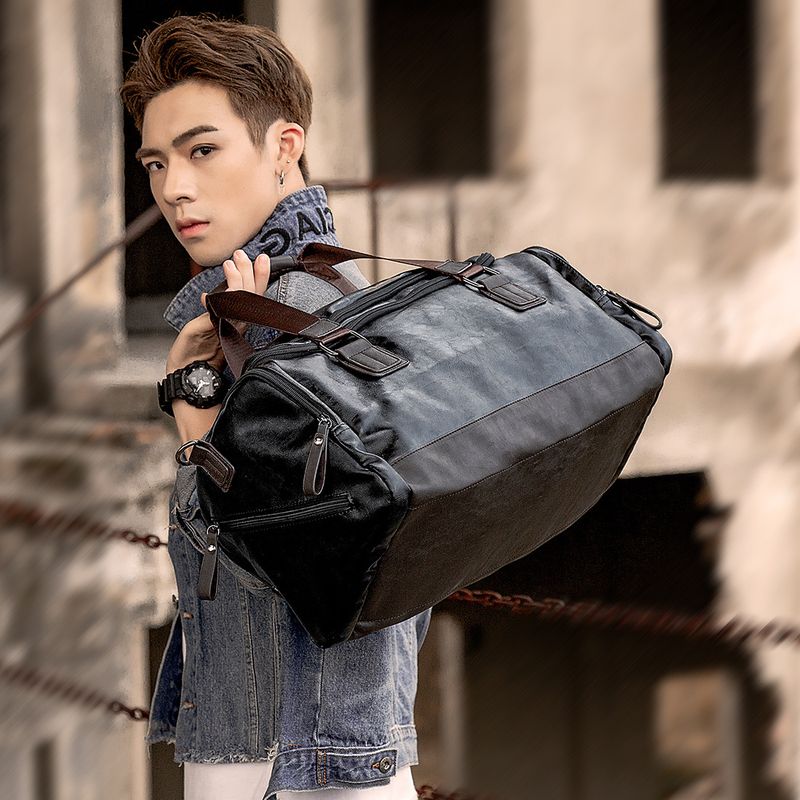High Quality 2025 New Men's Bag Fitness Bag Shoulder Crossbody Bag Men's Handbag Trendy PU Leather Large Capacity Travel Bag_voghion.com