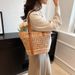 INS Forest Style Stroh Strand Handtasche für Frauen 2025 Frühling neue Single Schulter Tote Korb gewebte Tasche_voghion.com
