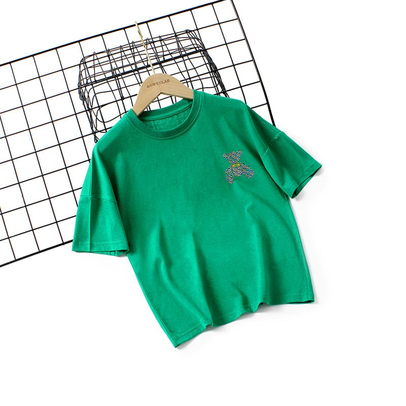 Kid's Clothing Boys summer children's clothing new short-sleeved T-shirts for middle and large children's cotton bear tops t children's short-sleeved_voghion.com