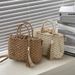 Ethnic Style Woven Basket New Summer Straw Vacation Pearl Tassel Hollow Handbag Shoulder Bag For Women_voghion.com