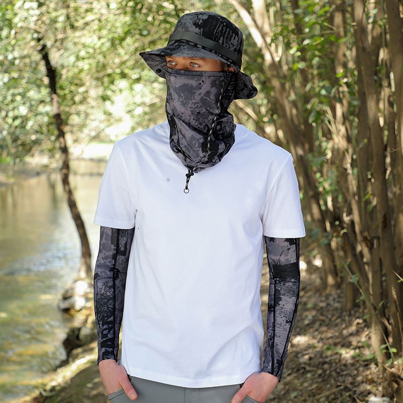 Mountain Style Bucket Hat For Men & Women - UPF 50+ Sun Protection Outdoor Hat With Cooling Arm Sleeves & Face Cover_voghion.com