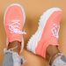 Plus Size Women's Breathable Sock Sneakers Slip-On Lazy Shoes_voghion.com