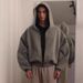"Trendy hoodie met rits en streetwear-stijl - Premium polyesterstof, aangepaste kleuren, S-2XL (uniseks, oversized pasvorm, 3D-printontwerp)"_voghion.com