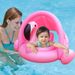 Flamingo solskyddsring för simsitsar för spädbarn och småbarn att leka med vattenleksaker, tecknad uppblåsbar simringssits, tjockt PVC-material_voghion.com
