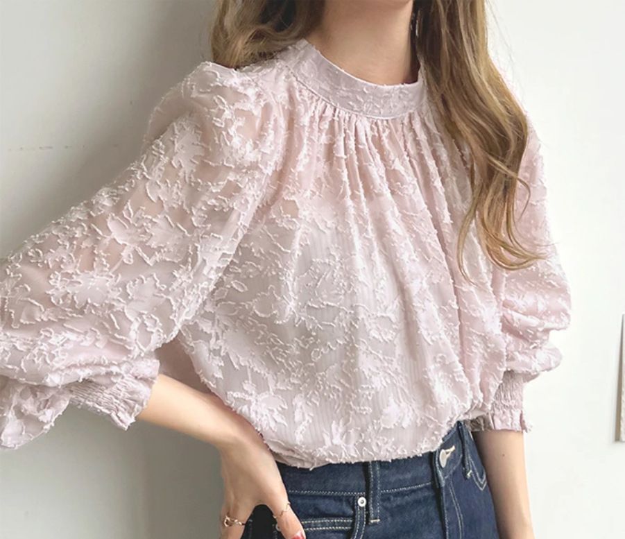 Protezione solare estiva giapponese coreana 2024 con aria condizionata e maniche a lanterna, dolce e fresco colletto alto lungo_voghion.com